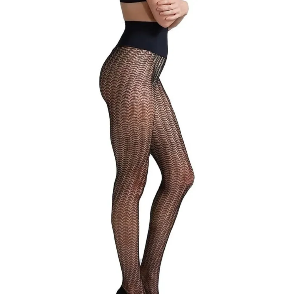 NIB Commando Scalloped Net Tights black  Open box not used